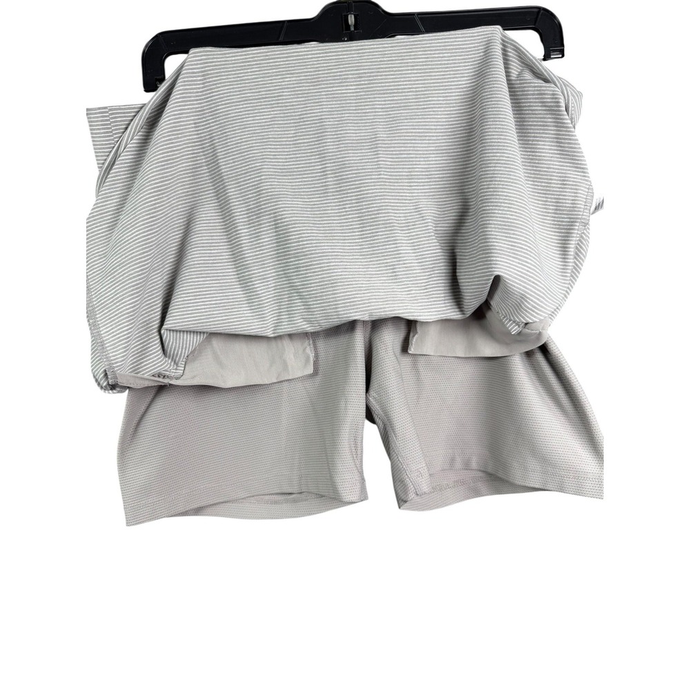 Athleta Skort Womens Medium Gray Stripe Drawstring Lined Athletic Golf - Picture 7 of 8